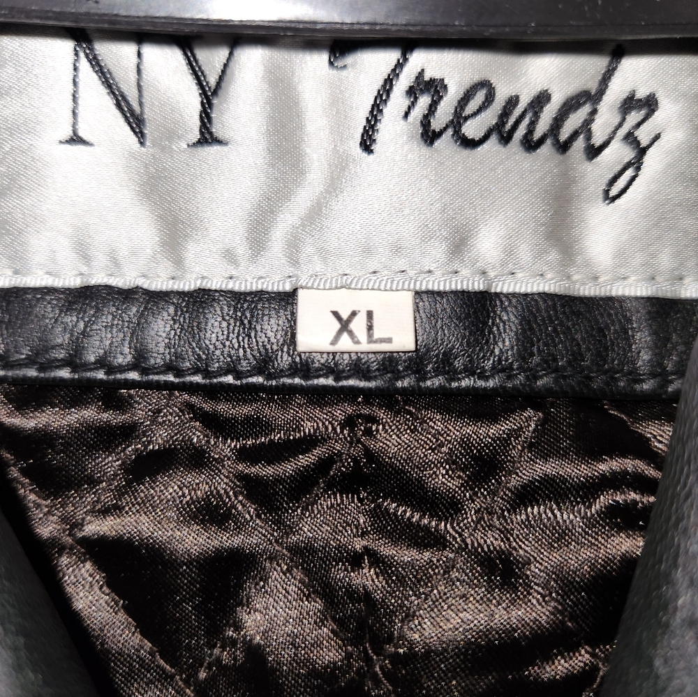 NY Trendz Men's Genuine Leather Black Coat Size Extra Large - Picture 4 of 5